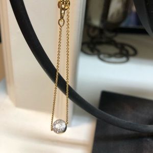 Monica Vinader gold button pave bracelet